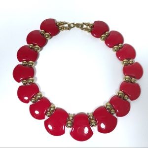 Monet Red & Gold Statement Necklace